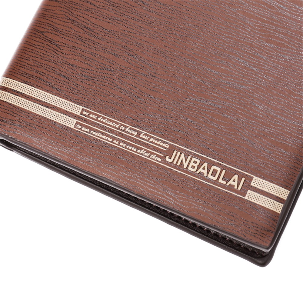 JINBAOLAI Multipurpose PU Leather Vintage Tri-fold Men's Short Wallet - Horizontal Style-7