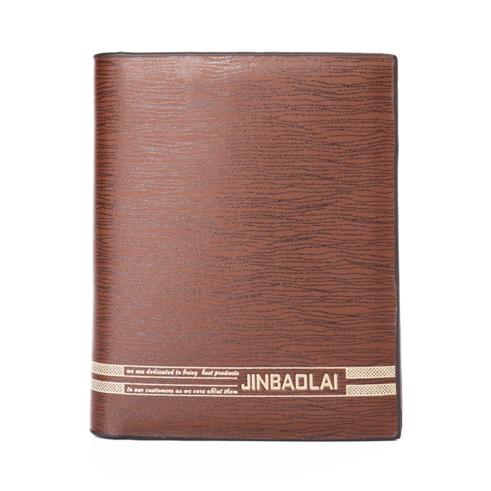 JINBAOLAI PU Leather Vintage Tri-fold Men's Short Wallet Purse with Card Slots - Vertical Style-1