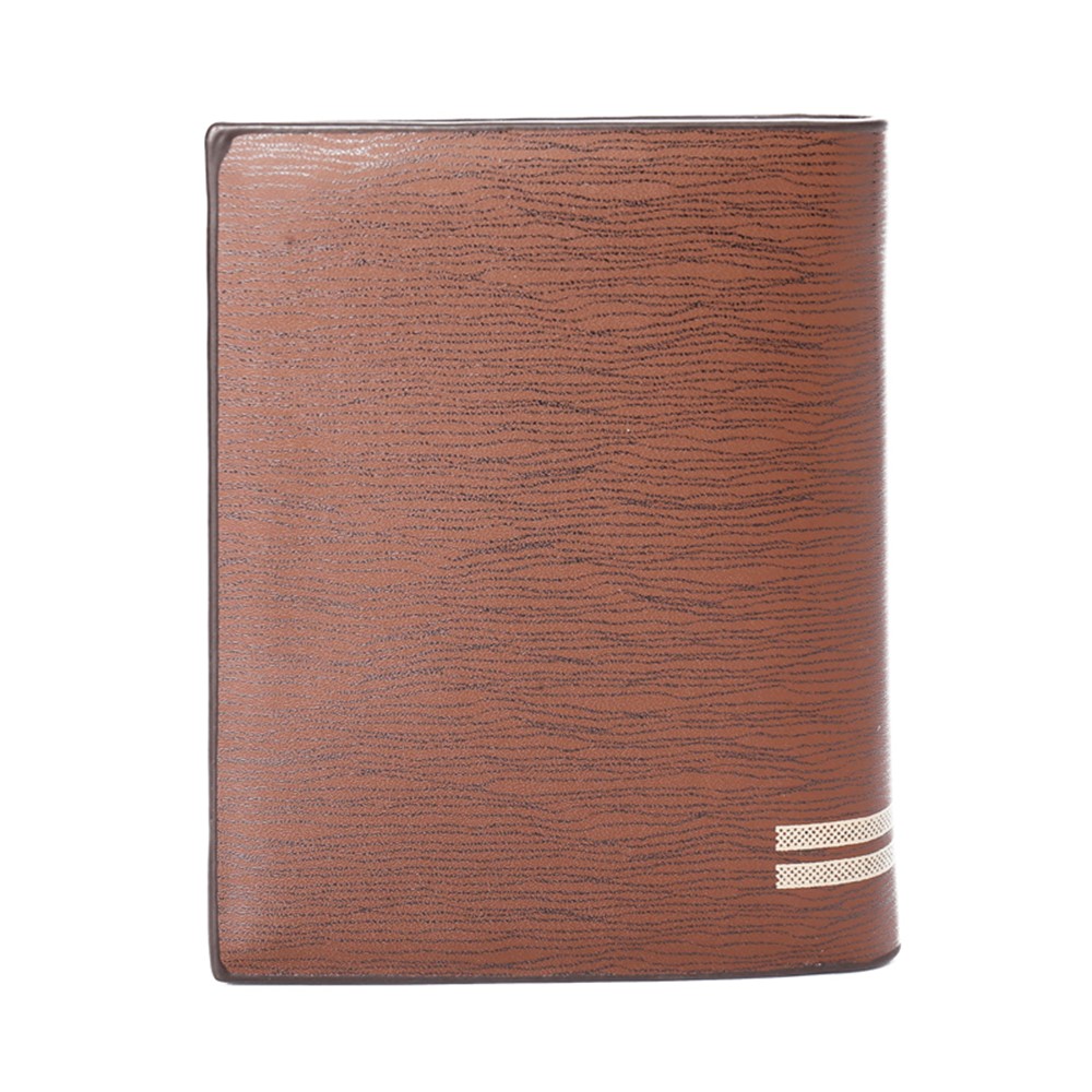 JINBAOLAI PU Leather Vintage Tri-fold Men's Short Wallet Purse with Card Slots - Vertical Style-2