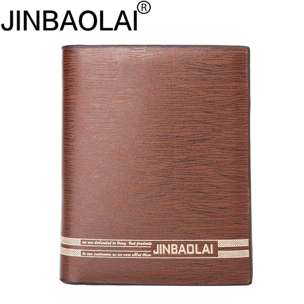 JINBAOLAI PU Leather Vintage Tri-fold Men's Short Wallet Purse with Card Slots - Vertical Style-5