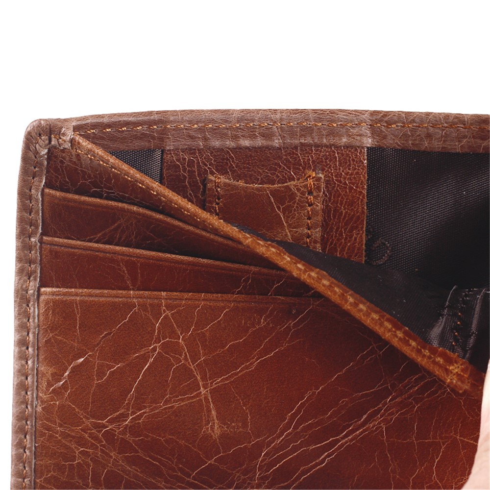 GUBINTU Men's Vintage Style Short Wallet Top Layer Genuine Leather Bi-fold Purse - Brown-14