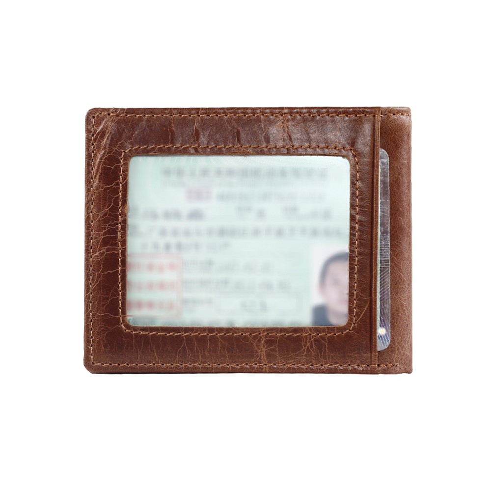 GUBINTU Men's Vintage Style Short Wallet Top Layer Genuine Leather Bi-fold Purse - Brown-7