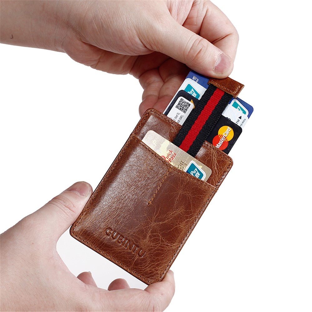 GUBINTU Men's Genuine Leather Anti-scan Card Slots Purse Wallet-7