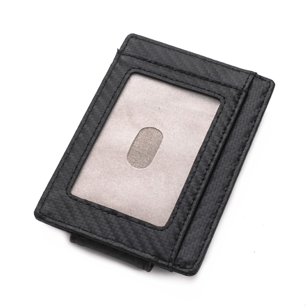 119 # Echtleder Kohlefaser Textur RFID-geschützte Geldbörse Mit Foto-Slot-4