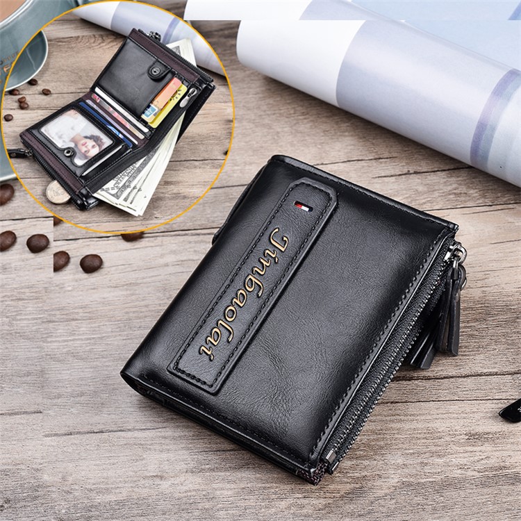 3805 # PU Leder Brieftasche Mit Mehreren Karten Für Männer - Schwarz-1