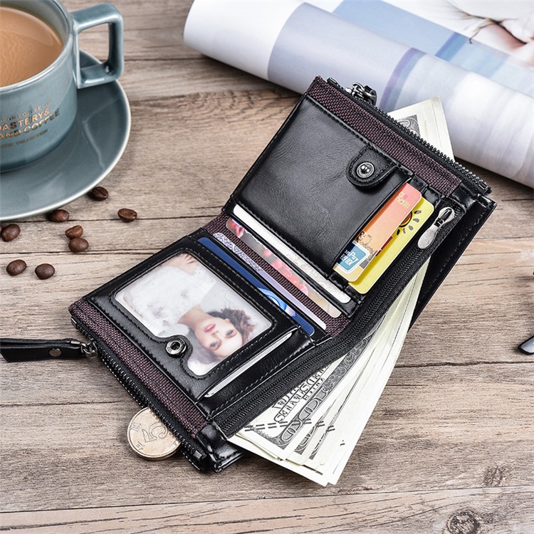 3805 # PU Leder Brieftasche Mit Mehreren Karten Für Männer - Schwarz-10