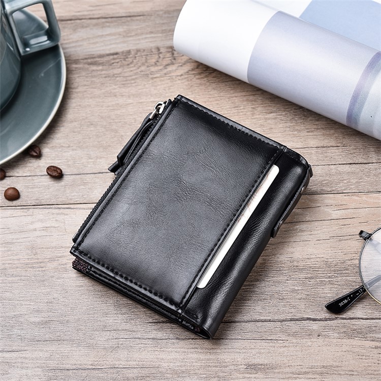 3805 # PU Leder Brieftasche Mit Mehreren Karten Für Männer - Schwarz-12