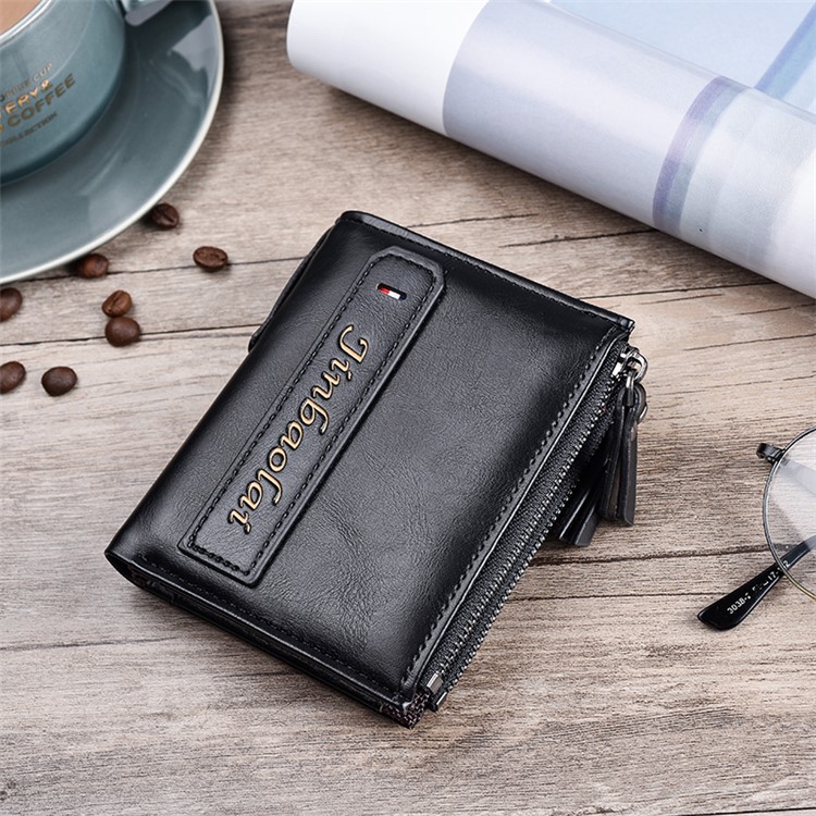 3805 # PU Leder Brieftasche Mit Mehreren Karten Für Männer - Schwarz-2