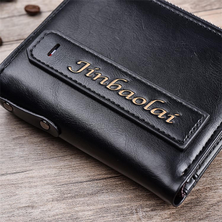 3805 # PU Leder Brieftasche Mit Mehreren Karten Für Männer - Schwarz-5