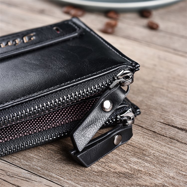 3805 # PU Leder Brieftasche Mit Mehreren Karten Für Männer - Schwarz-6