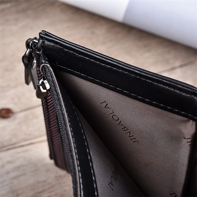 3805 # PU Leder Brieftasche Mit Mehreren Karten Für Männer - Schwarz-9