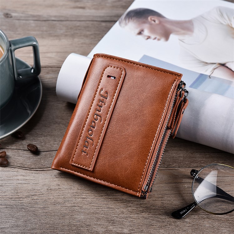 3805# Stylish PU Leather Bi-fold Wallet with Multi Card Slots for Men - Brown-1