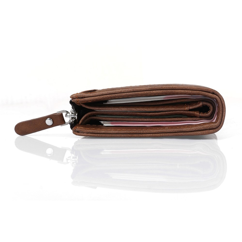 Durable PU-Leder-Kartensteckplätze Bi-Fold-Brieftasche Münzgeldbörse Für Männer - Braun-14