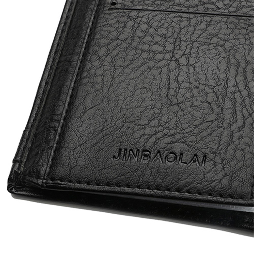 Multifunctional Tri-fold Men's Wallet with Passport Holder - Black-11