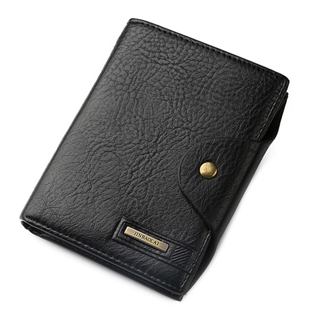 Multifunctional Tri-fold Men's Wallet with Passport Holder - Black-3