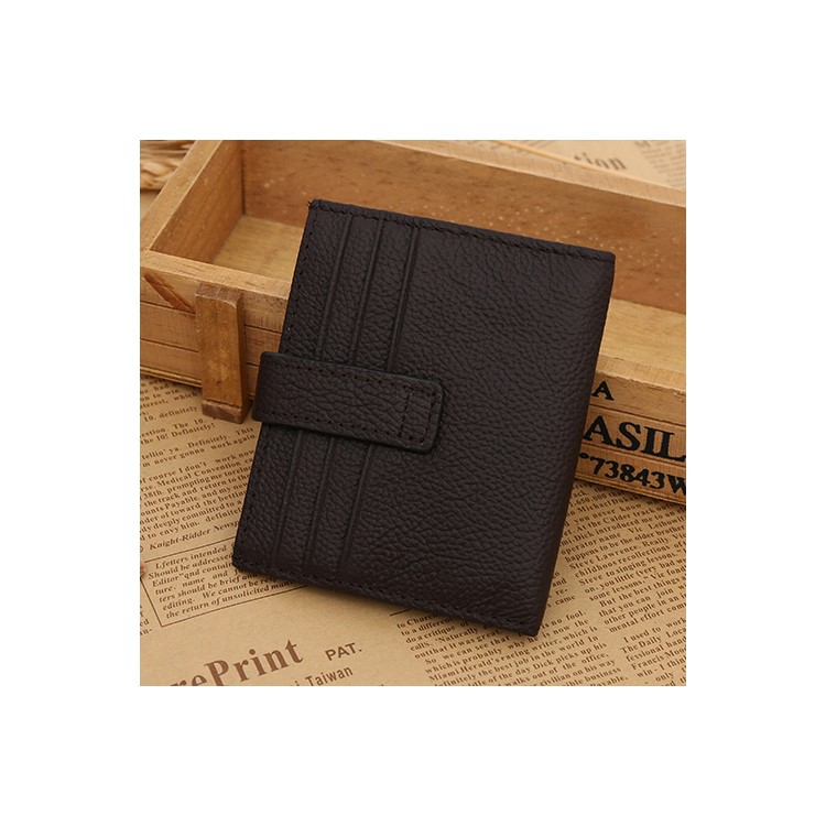 Business Genuine Leather Men's Wallet ID Credit Card Holder - Coffee-2