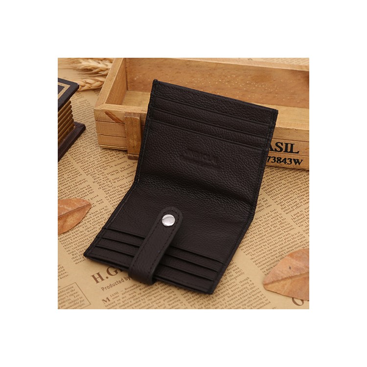 Business Genuine Leather Men's Wallet ID Credit Card Holder - Coffee-3