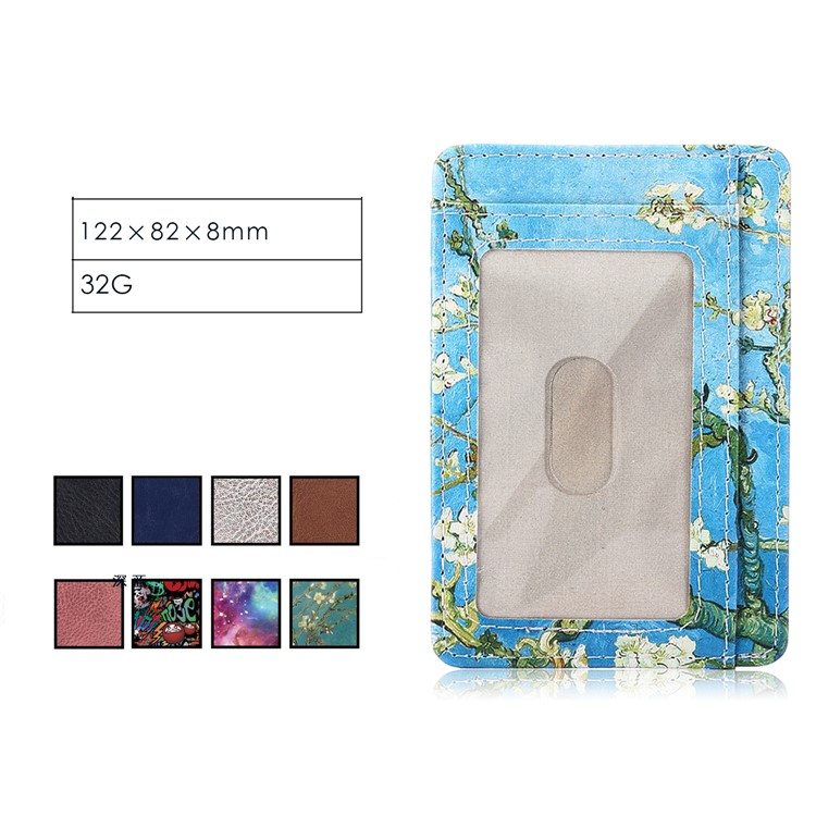 Patterned Multi-slot RFID Blocking PU Leather Cash Card ID Holder Purse Bag - Wintersweet-9