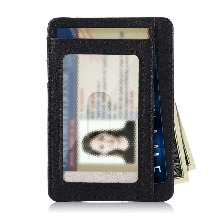 Multi-slot RFID Blocking PU Leather Cash Card ID Holder Wallet Cover - Black-3