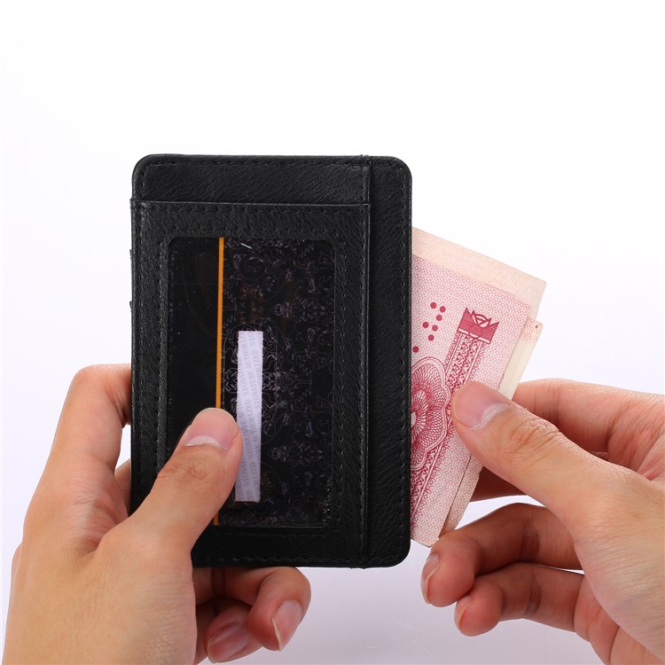 Multi-slot RFID Blocking PU Leather Cash Card ID Holder Wallet Cover - Black-5