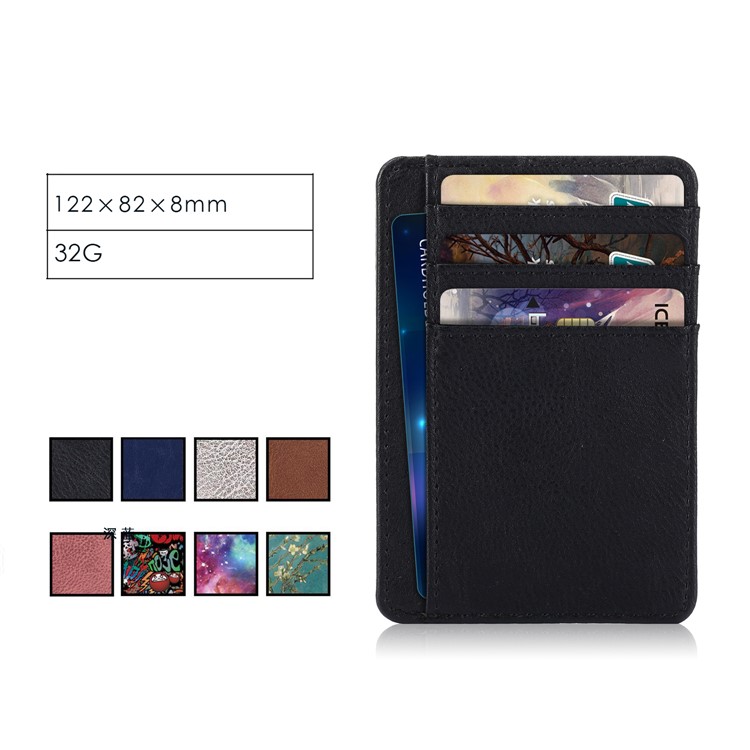 Multi-slot RFID Blocking PU Leather Cash Card ID Holder Wallet Cover - Black-9