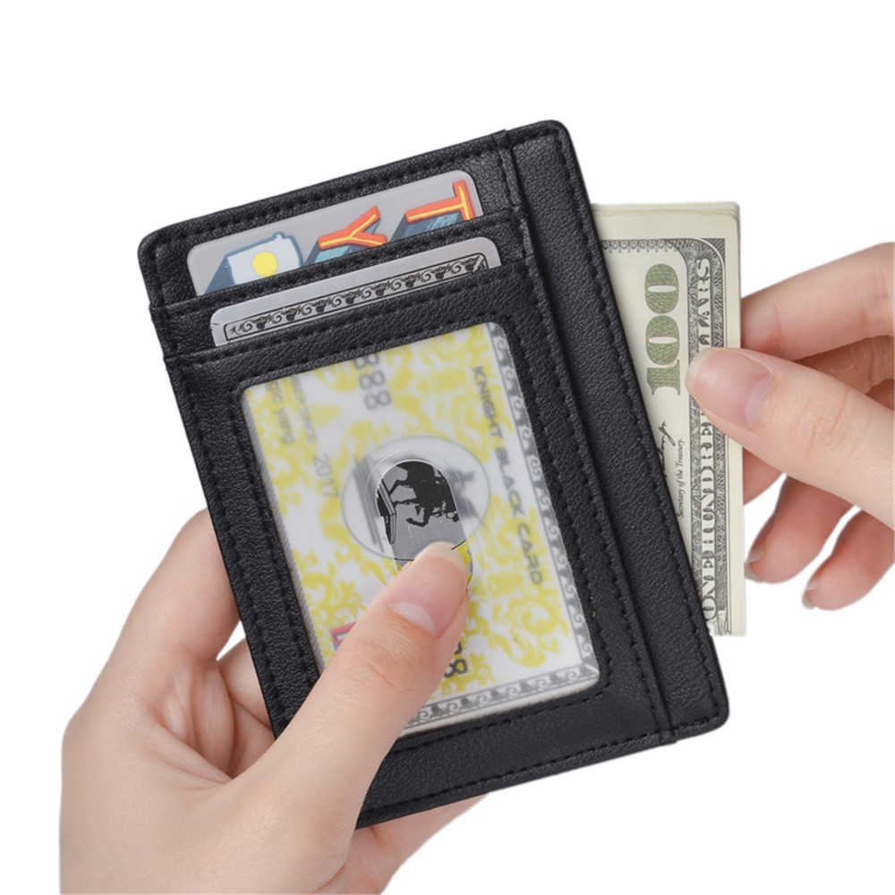 Anti-magnetic Men's Genuine Leather Card Holder ID Card Holder Case-5