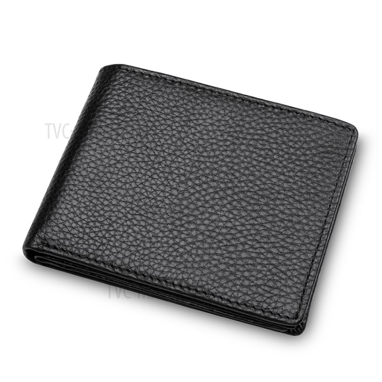 Tri-fold Top Layer Cowhide Leather Business Card Holder Name Card Case Credit Card Wallet for Men-3