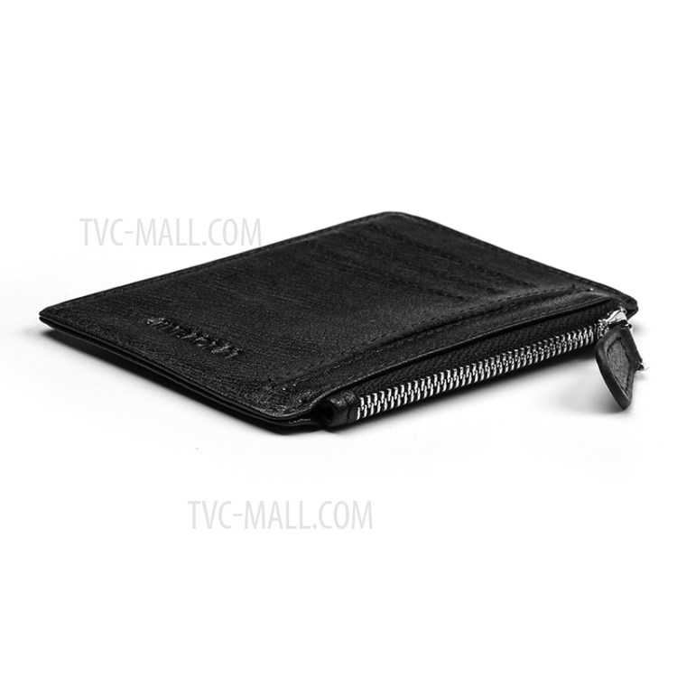 Men's Wallet Genuine Leather Coin Purse Bag Card Holder Bag - Black-10