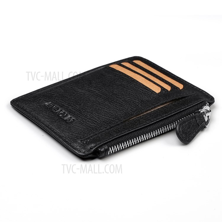 Men's Wallet Genuine Leather Coin Purse Bag Card Holder Bag - Black-3