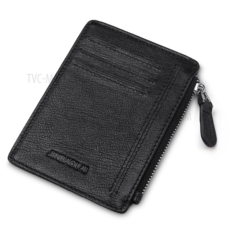 Men's Wallet Genuine Leather Coin Purse Bag Card Holder Bag - Black-6