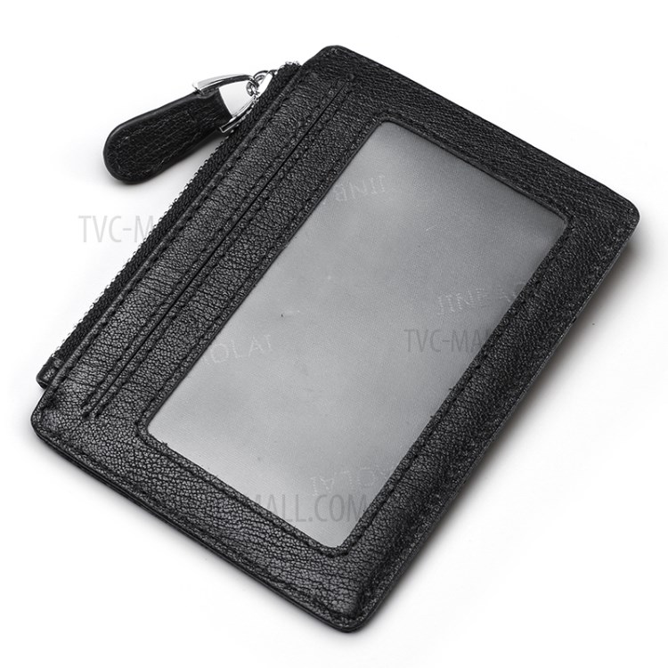 Men's Wallet Genuine Leather Coin Purse Bag Card Holder Bag - Black-7