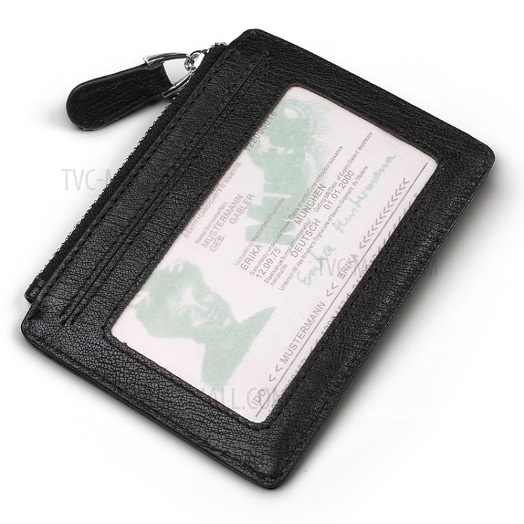 Men's Wallet Genuine Leather Coin Purse Bag Card Holder Bag - Black-8