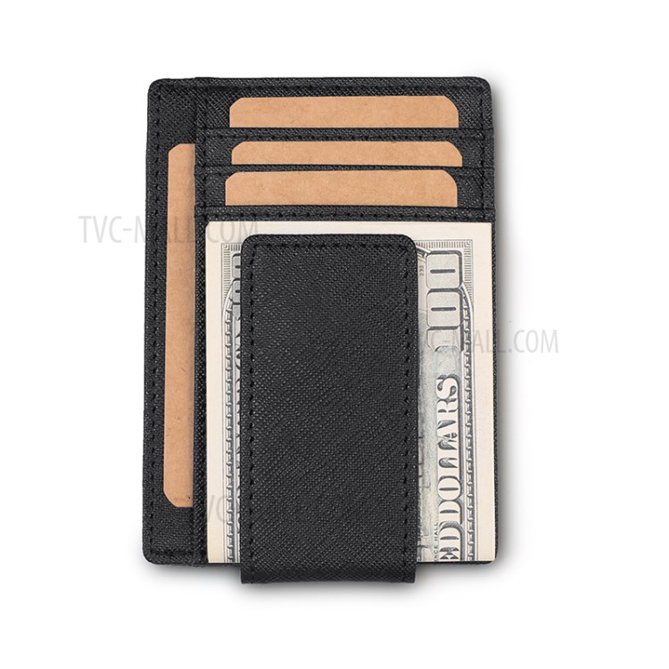 Genuine Leather Ultra-thin Pocket Anti-magnetic RFID Protected Card Bag Wallet - Black-4