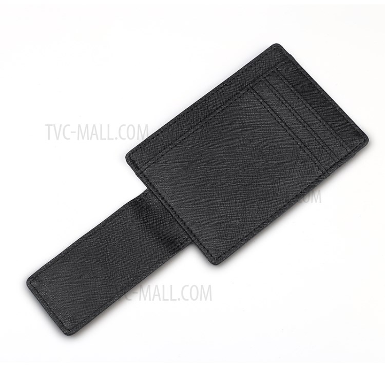 Genuine Leather Ultra-thin Pocket Anti-magnetic RFID Protected Card Bag Wallet - Black-5