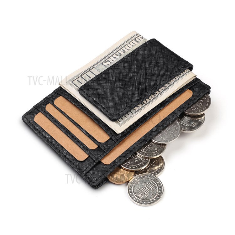 Genuine Leather Ultra-thin Pocket Anti-magnetic RFID Protected Card Bag Wallet - Black-7