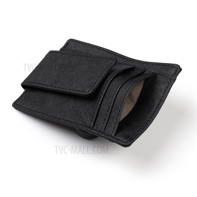 Genuine Leather Ultra-thin Pocket Anti-magnetic RFID Protected Card Bag Wallet - Black-8