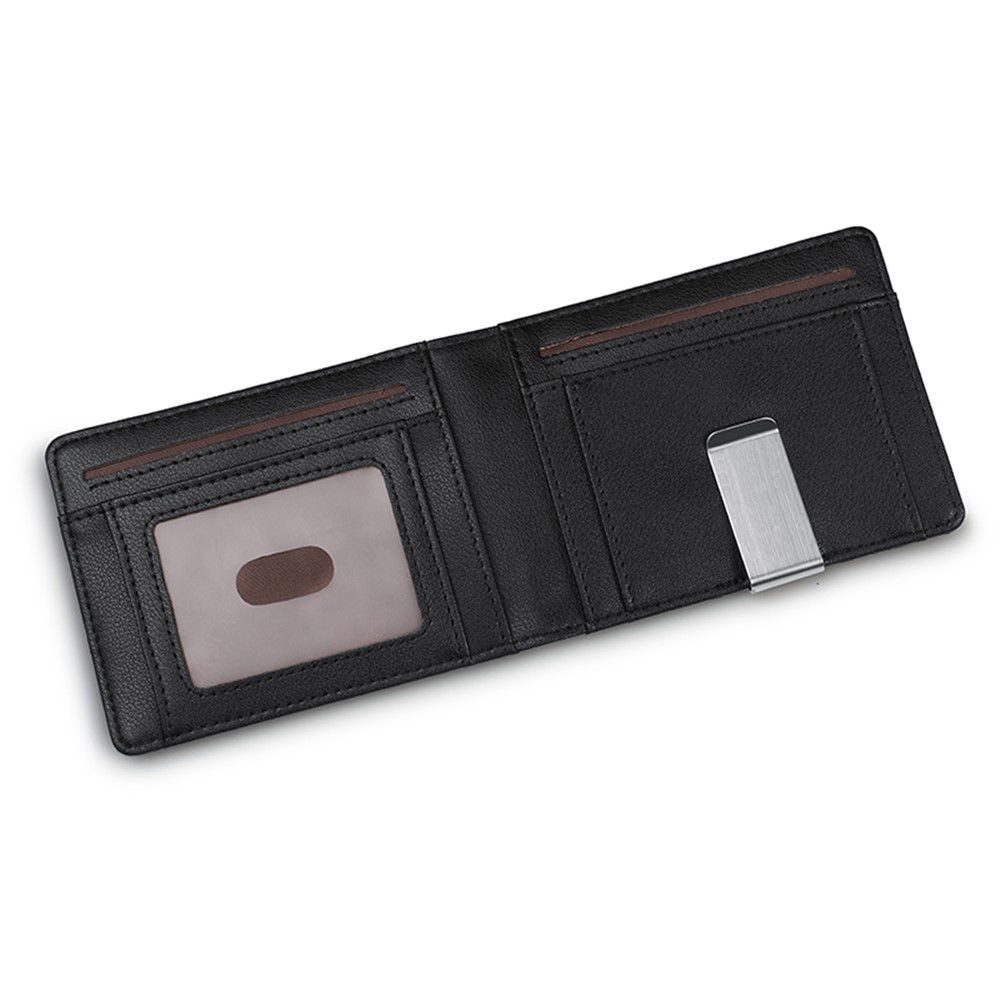 Genuine Leather RFID Blocking Card Holder Bi-fold Wallet-3