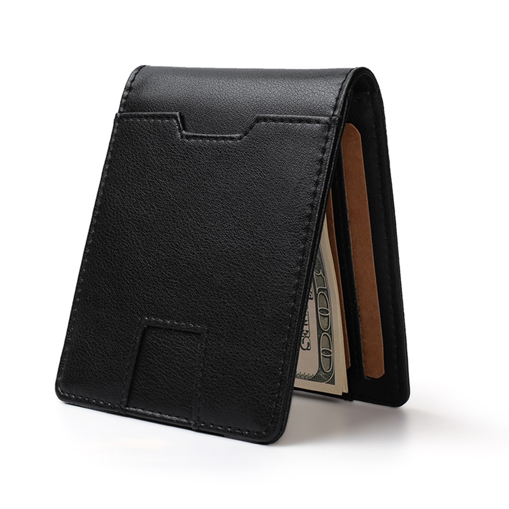 Genuine Leather RFID Blocking Card Holder Bi-fold Wallet-6