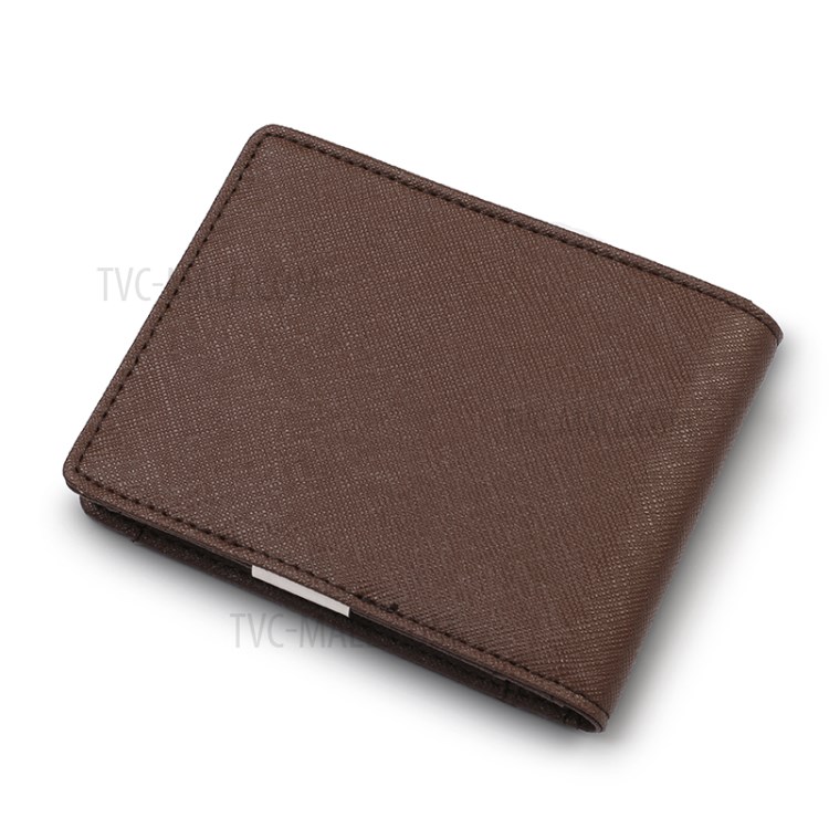 Ultra Delgado De Múltiples Tarjetas RFID De Cuero Cartera De Dólar De Los Hombres - Café-2