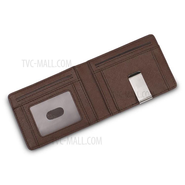 Ultra Delgado De Múltiples Tarjetas RFID De Cuero Cartera De Dólar De Los Hombres - Café-3