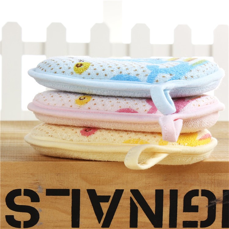 Cartoon Pattern Newborn Bath Brush Soft Pure Cotton Baby Bath Foam Rub Shower Sponge - Dolphin / Blue-8