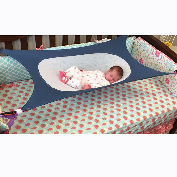 Baby Safety Hammock Sleeping Bed Portable Baby Crib Cot Bed - Blue-3