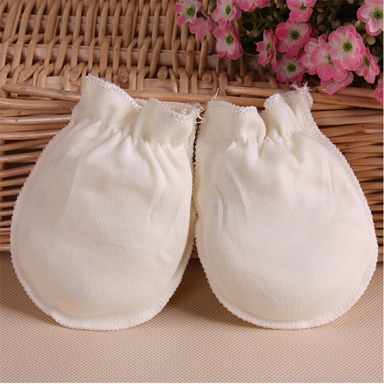 Baby Cotton Anti Scratching Gloves Newborn Protection Face Scratch Resistant Mittens - Random-11