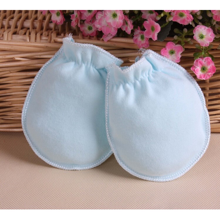 Baby Cotton Anti Scratching Gloves Newborn Protection Face Scratch Resistant Mittens - Random-12