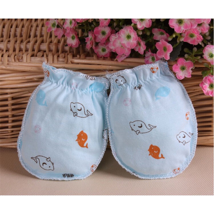 Baby Cotton Anti Scratching Gloves Newborn Protection Face Scratch Resistant Mittens - Random-14
