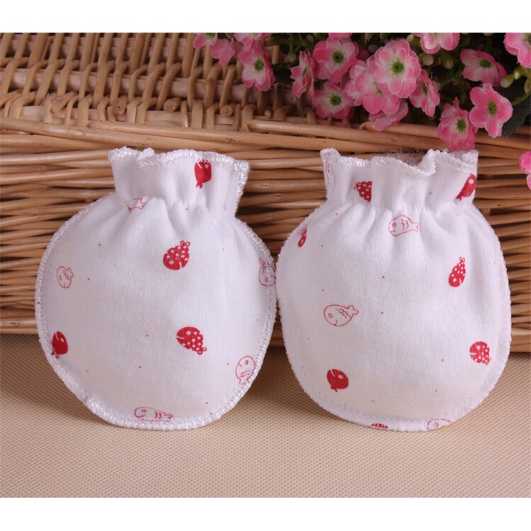 Baby Cotton Anti Scratching Gloves Newborn Protection Face Scratch Resistant Mittens - Random-15