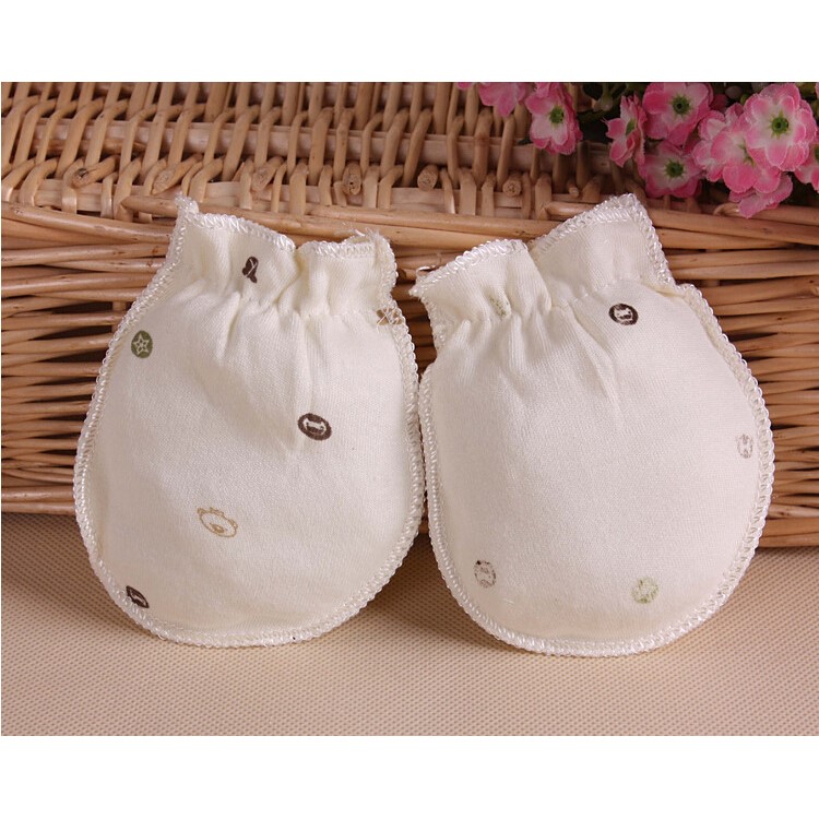Baby Cotton Anti Scratching Gloves Newborn Protection Face Scratch Resistant Mittens - Random-18
