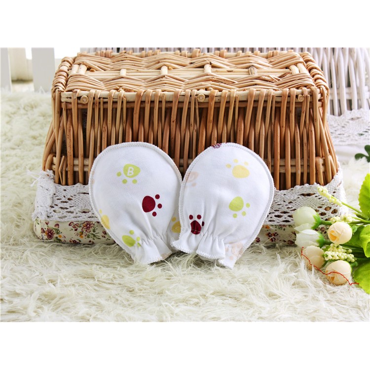Baby Cotton Anti Scratching Gloves Newborn Protection Face Scratch Resistant Mittens - Random-19