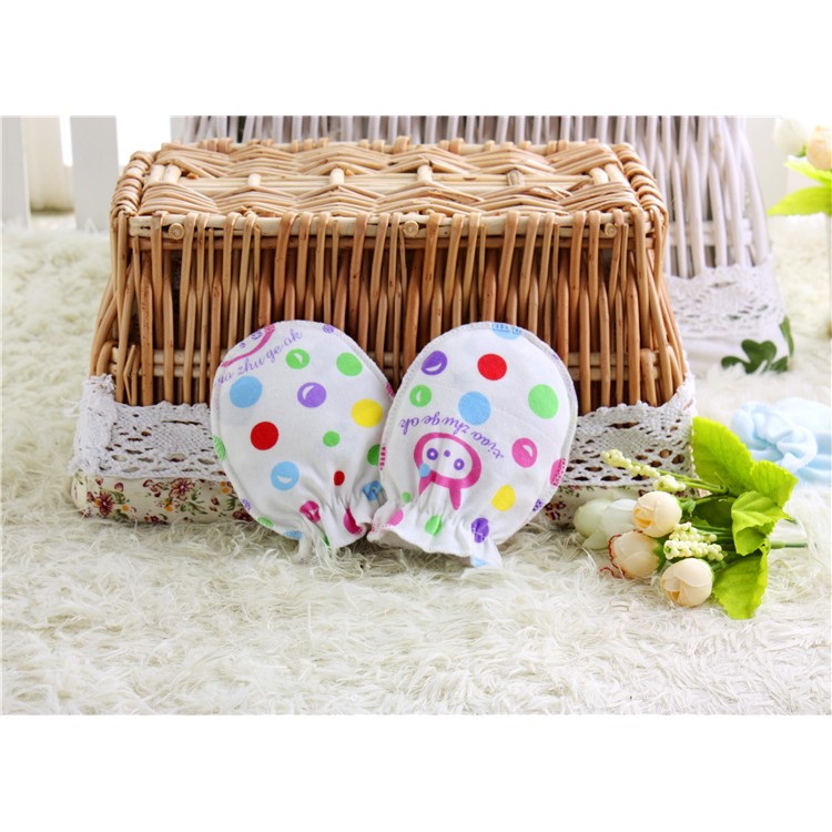 Baby Cotton Anti Scratching Gloves Newborn Protection Face Scratch Resistant Mittens - Random-20
