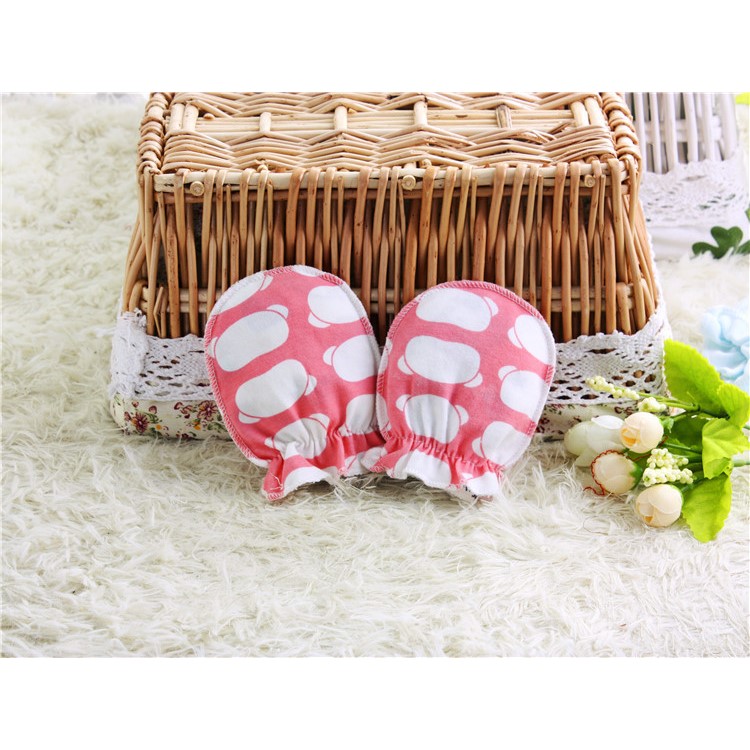 Baby Cotton Anti Scratching Gloves Newborn Protection Face Scratch Resistant Mittens - Random-22
